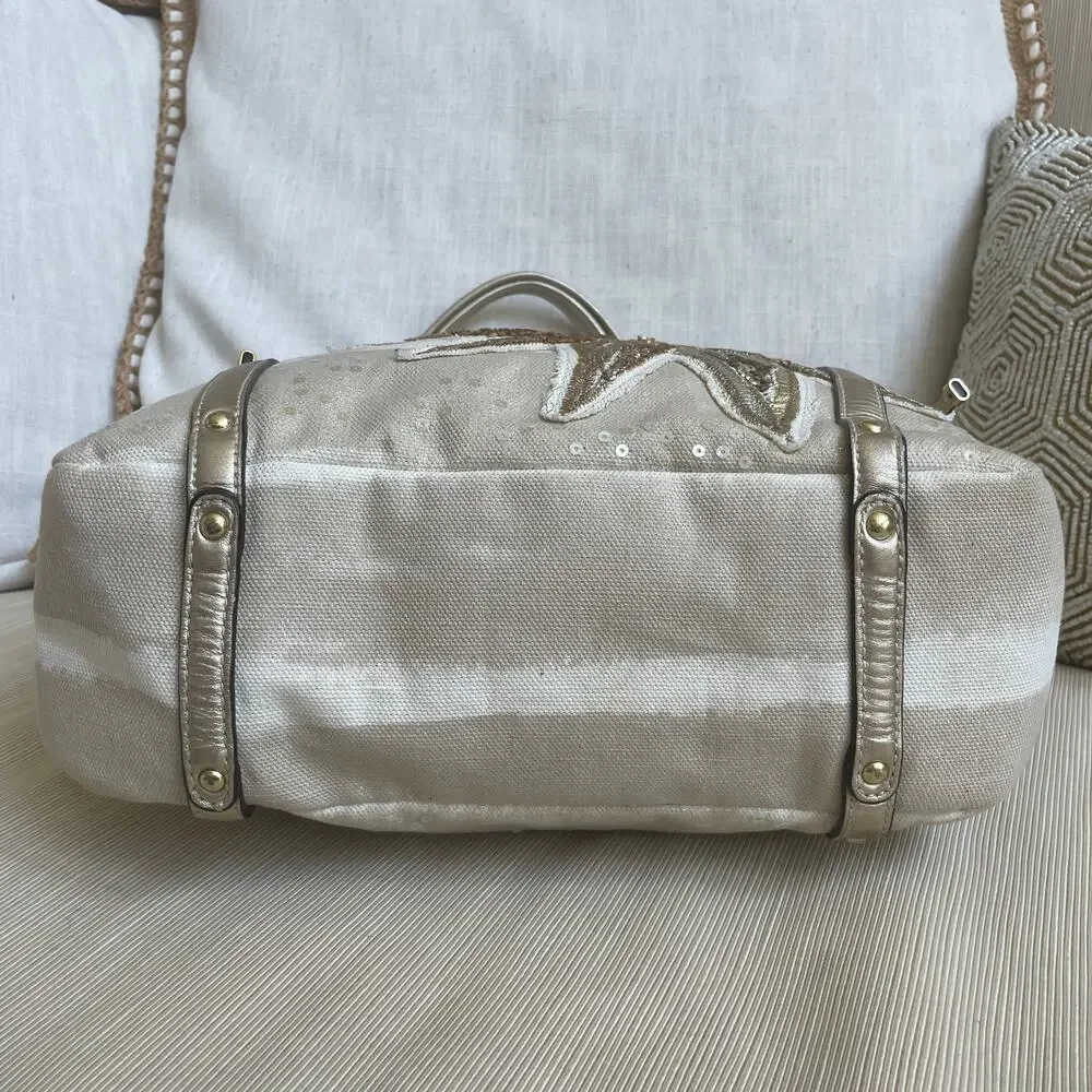 Rare Coach Audrey Sunburst Sequin Tote 19577 Limited Edition Metallic Gold Y2K
